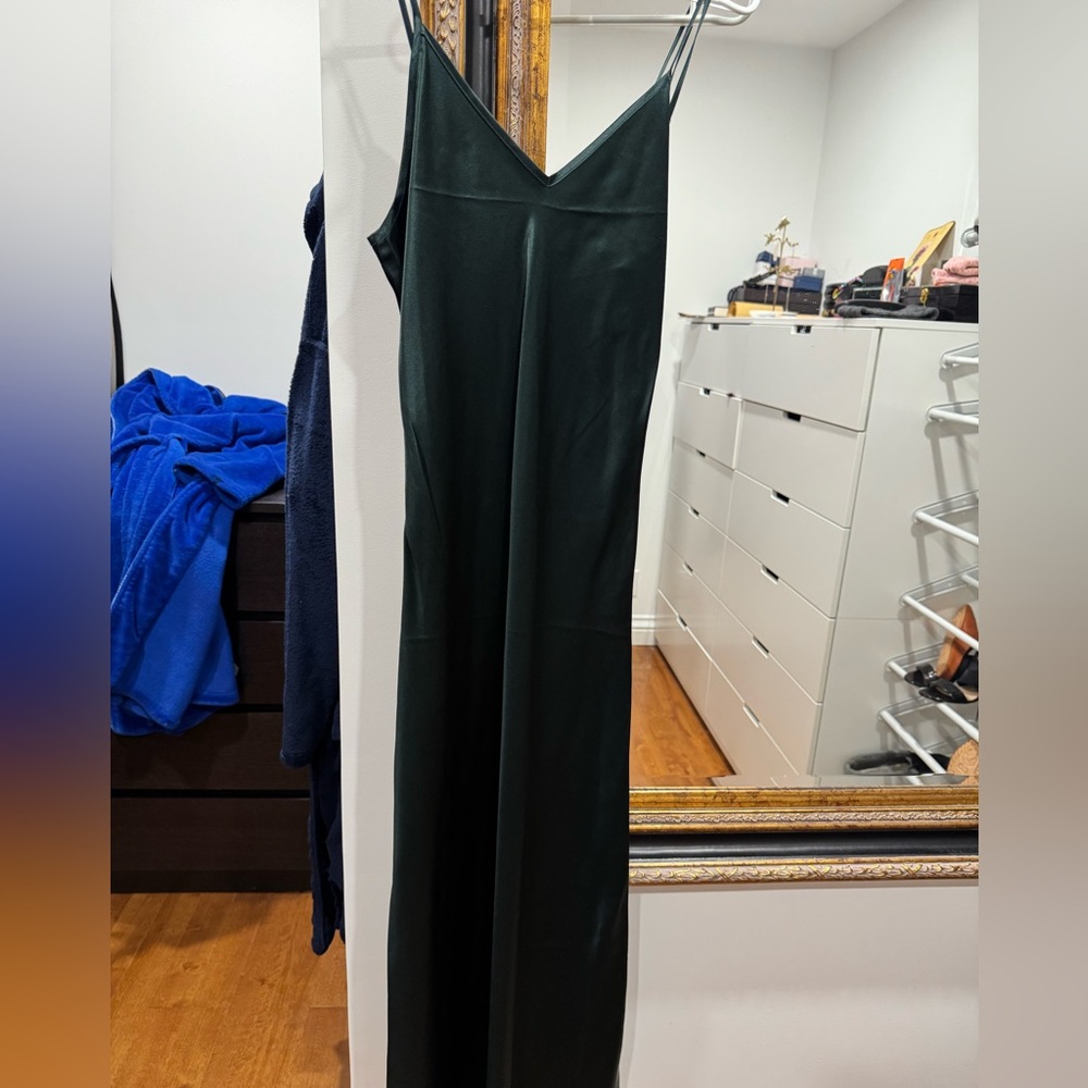 MARCIANO 100% silk dress dark green NWT